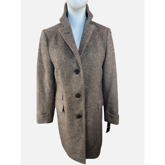 Lauren Ralph Lauren NWT SZ 4 Classic Wool Blend Herringbone Pattern Coat Jacket - Picture 3 of 16